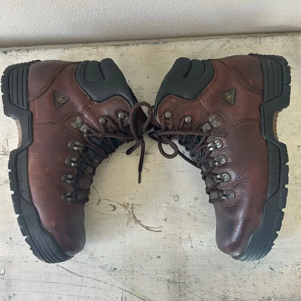 Vintage Rocky 6114 Steel Toe Waterproof Leather Work Boots hiking outdoor 9.5 W